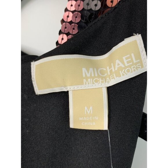 Michael Kors Sequin surplice Jumpsuit M Stretch Crop Wide Leg Sleeveless 7796 - Picture 6 of 16